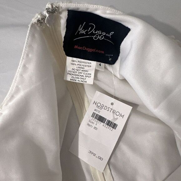 NEW Mac Duggal [ 4 ] Sequined Mixed Media Floral Embellished Mini Dress‎ S1068 - Picture 5 of 16